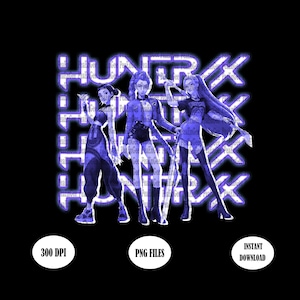 Kpop Huntrix png, Kpop Demon Hunters png, Huntrix Lover png, Demon Hunter T-shirtontwerp png, Huntrix-fancadeau png, Huntrix Rumi Mira