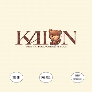 KAI KAION Solo Tour Png, Cute Kai Bear Png, Kpop EXO Kai Fan Png, Kai Solo Tour 2025 Png, Exo Digital Tshirt Design Png, Exo Members Png