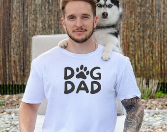 Dog Dad T-Shirt with Paw Print - Pet Lover Gift