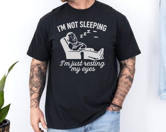Funny Napping Dad Tee: Comfort Colors "Resting My Eyes" Shirt