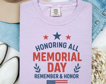 Memorial Day Comfort Colors Tee: Patriotic USA Flag Shirt