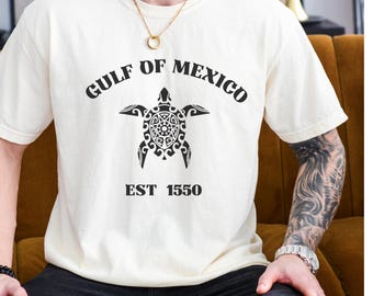 Gulf of Mexico Turtle T-Shirt: Comfort Colors Vintage Beach Tee