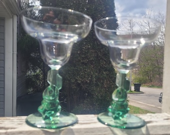 Vintage Mexican Margarita Barware Glasses Siesta and Cactus