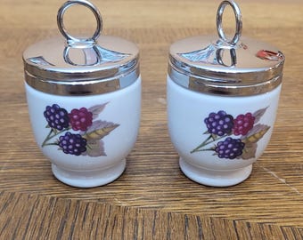 Pair of Vintage Worcester Evesham Porcelain Egg Coddler made in England