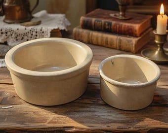 Vintage Robinson Ransbottom Pottery Bowls, Glazed Stoneware Set