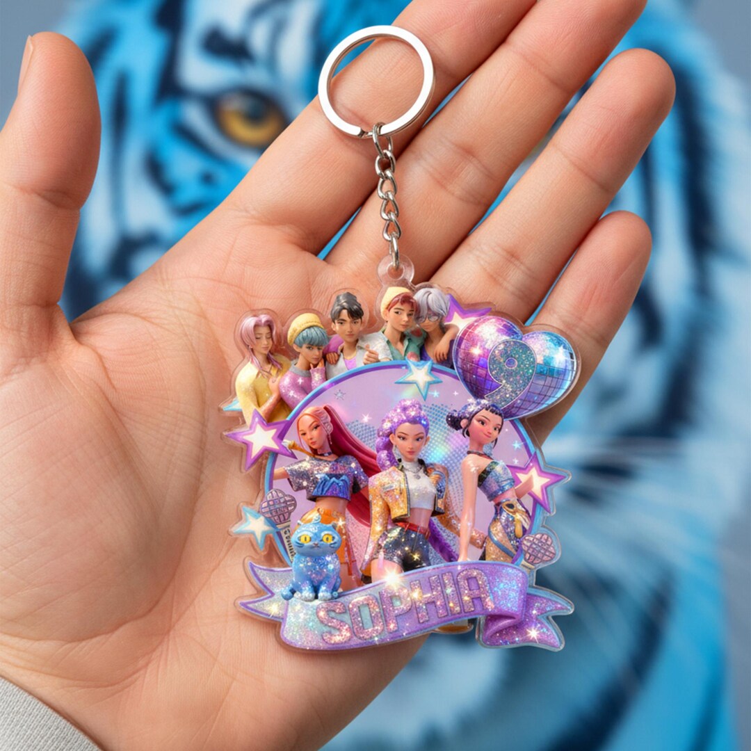Custom Huntrix Birthday Girl Acrylic Hologram Keychain, Huntrix ...