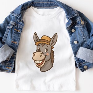 Kids T-Shirt  Funny Donkey Cartoon Shirt for Farm and ranch Animal Lovers | Cute Barn Life Tee for Boys and Girls | Barn Sweet Barn