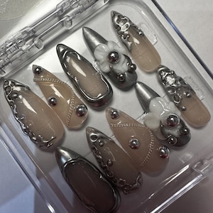Silver Chrome Press On Nails