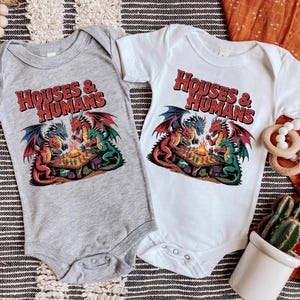 Houses & Humans Dragon Infant Jersey One Piece, Cute Baby Bodysuit, Fantasy Themed Gift, Baby Shower, Playtime Outfit, Newborn Apparel