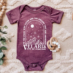 Velaris Baby Bodysuit: A Court of Thorns and Roses, Bookish Gift
