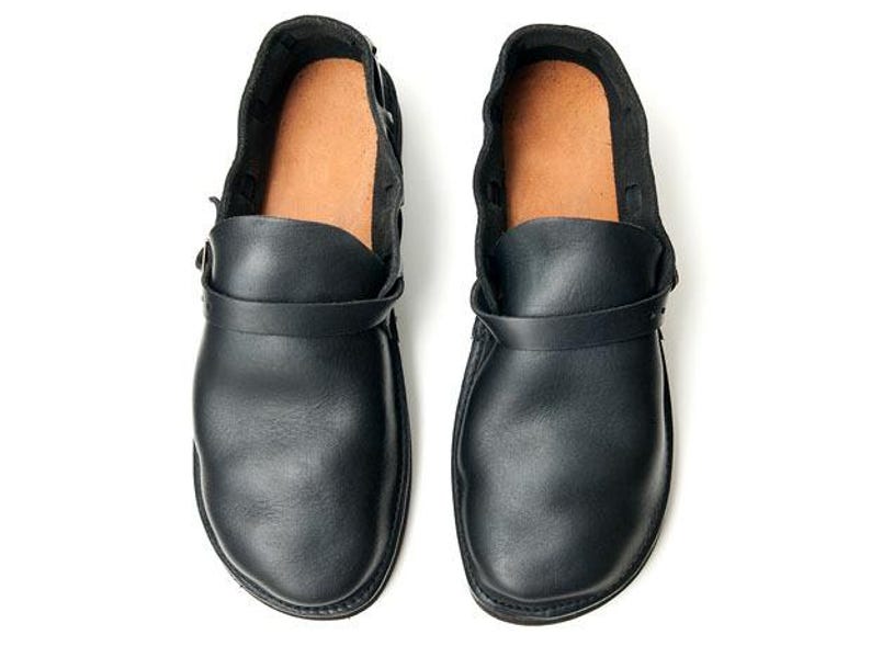 Men's BLACK Handmade Leather Shoes image 8