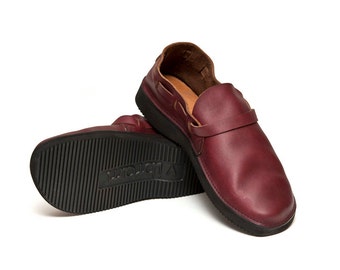Männer BURGUNDY Handmade Leather Shoes