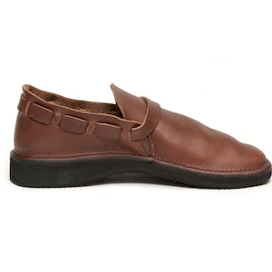 Men's BROWN Handmade Leather Shoes image 5