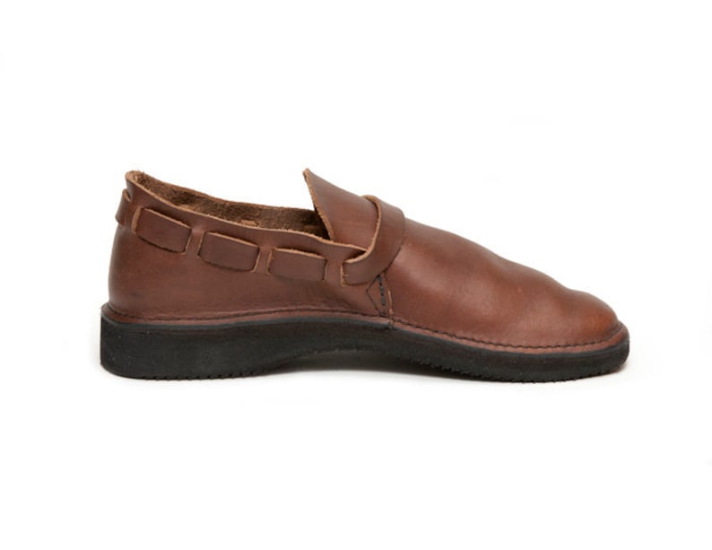 Men's BROWN Handmade Leather Shoes image 5