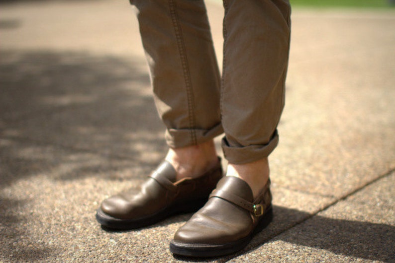 Männer OLIVE Handmade Leather Shoes Bild 2