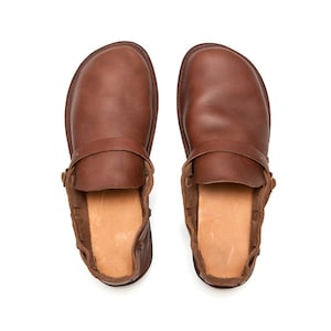 Men's BROWN Handmade Leather Shoes image 3