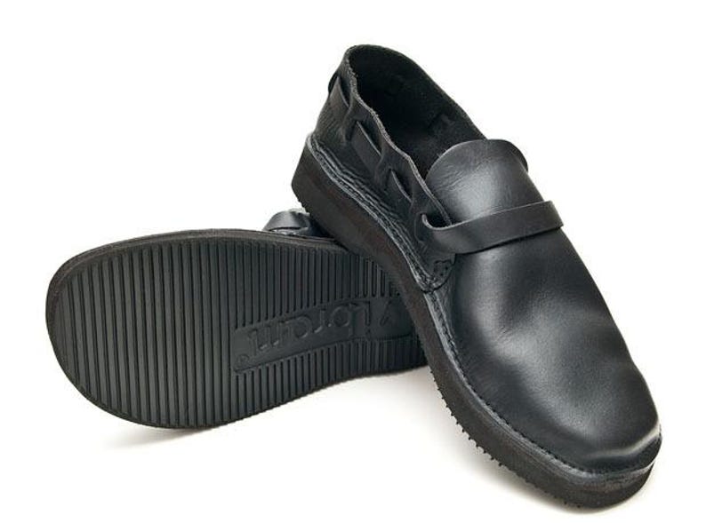 Men's BLACK Handmade Leather Shoes image 6