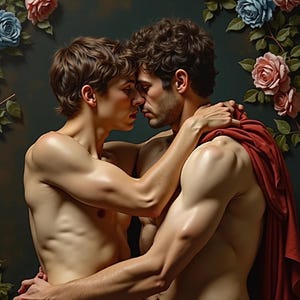Romantic Gay Lovers Art Bundle | Sensual Male Couple Wall Art Set | LGBTQ Home Decor | Gay art | Renaissance Painting | Gift for Him