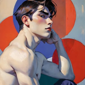Bold Male Portrait Art: LGBTQ Pride Decor (Digital Download)