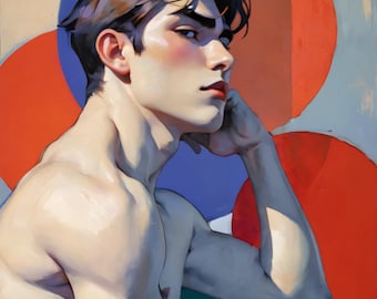 Ritratto maschile audace: decorazione LGBTQ Pride (download digitale)