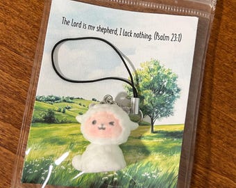 Little Sheep gift | The Lord is my shepherd | Christian Gift pocket card | Cross, Baptism, Jesus, Sunday School, Church, bible verse
