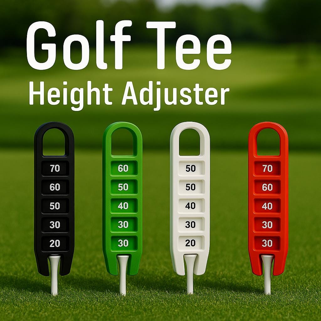Golf Tee Height Adjuster for Golfers - Easy to Use, Durable, Golf Tee Holder for Adjustable Drive Distance & Improved Swing Performance