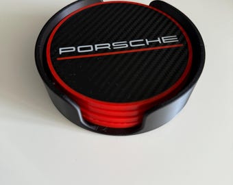 Porsche Coaster set 4x with base