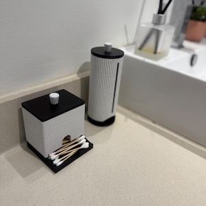 Cotton Swab Dispenser & Holder - Stylish Q-tip Organizer for Bathroom, Hygienic Storage Container, bathroom modern accessory