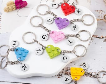 Portachiavi A Forma Di Cuore Per Coppie – Personalizzabile Con Lettere – Acciaio Inox, Si Unisce A Creare Un Cuore – Regalo San Valentino, Natale, Anniversario