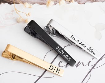 Custom Engraved Best Man Tie Clip，Personalized Groomsman Gift，Monogram Men Tie Clip,Gift For Groomsman，Custom Tie Bar Wedding Tie Clip