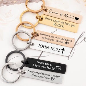 Chaveiro de aço inoxidável, chaveiro personalizado gravado, presente personalizado para ele, presente para melhor amigo, presente de aniversário para mãe e namorado
