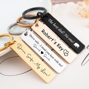 Custom Keychain, Stainless Steel Keychain, Drive Safe Keychain,Personalized Keychain for Him, Custom Engraved Key Chain, Gift for Her
