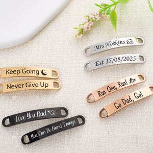 Custom Running Shoe Tags, Engraved Shoelace Tag,Name Shoelace Locks,Stainless Steel Charms, Metal Shoe Lace Charm,Marathon Gifts