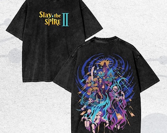 Vintage Wash The Spire 2 Party Battle T-Shirt, Roguelike Deckbuilder Fantasy Game Tee, Indie Gamer Graphic Shirt, cO208c5a