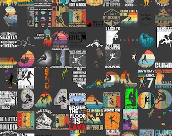 Climbing Sublimation Bundle, Climber, Climbing Quotes PNG, Peak Performer PNG, Rockstar Climber PNG, Sublimation