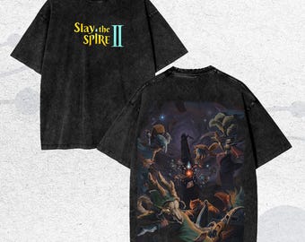 Vintage Wash Slay The Spire II Graphic T-Shirt, Indie Game Fan Streetwear Tee, Game Gift, cH20BcRc