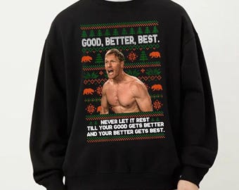Bra, bättre, bäst citat Ben Johnson fotbollströja, meme ful jultröja, trendig tröja, fotbollsfangåva