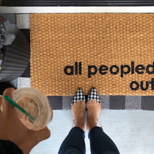 All Peopled Out. Mat Simple and Funny Doormat for the Etsy