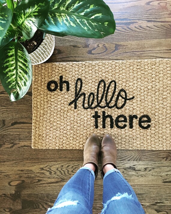 Oh hello there Mat Quirky and adorable doormats for Etsy