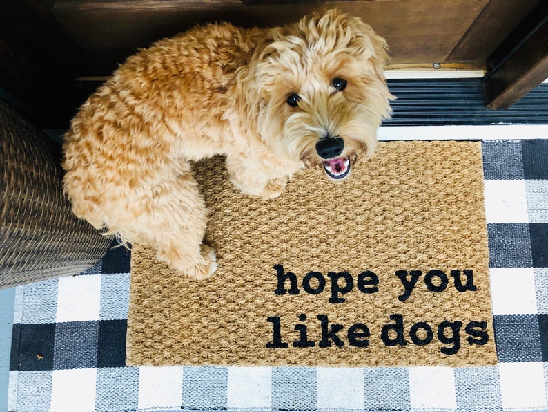 Hope you like dogs Mat Cute doormat for dog lovers Etsy