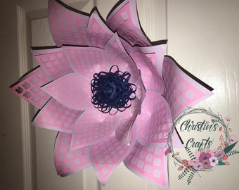 Giant 3D Mermaid Scales Paper Flower Template with Size Chart - Easy Instructions - Digital Files