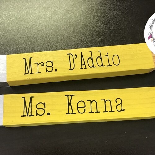 Personalized Wood Pencil Name Plate or Hall Pass for Teacher Etsy