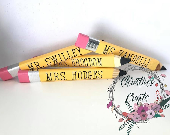 Teacher Gift Wood Pencil Gift Ideas Etsy
