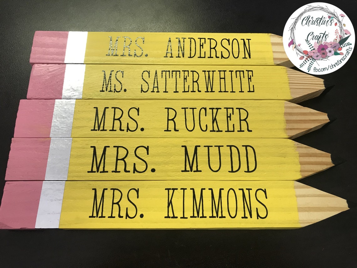 Wooden Personalized Pencil Name Plate or Hall Pass for Teacher Etsy