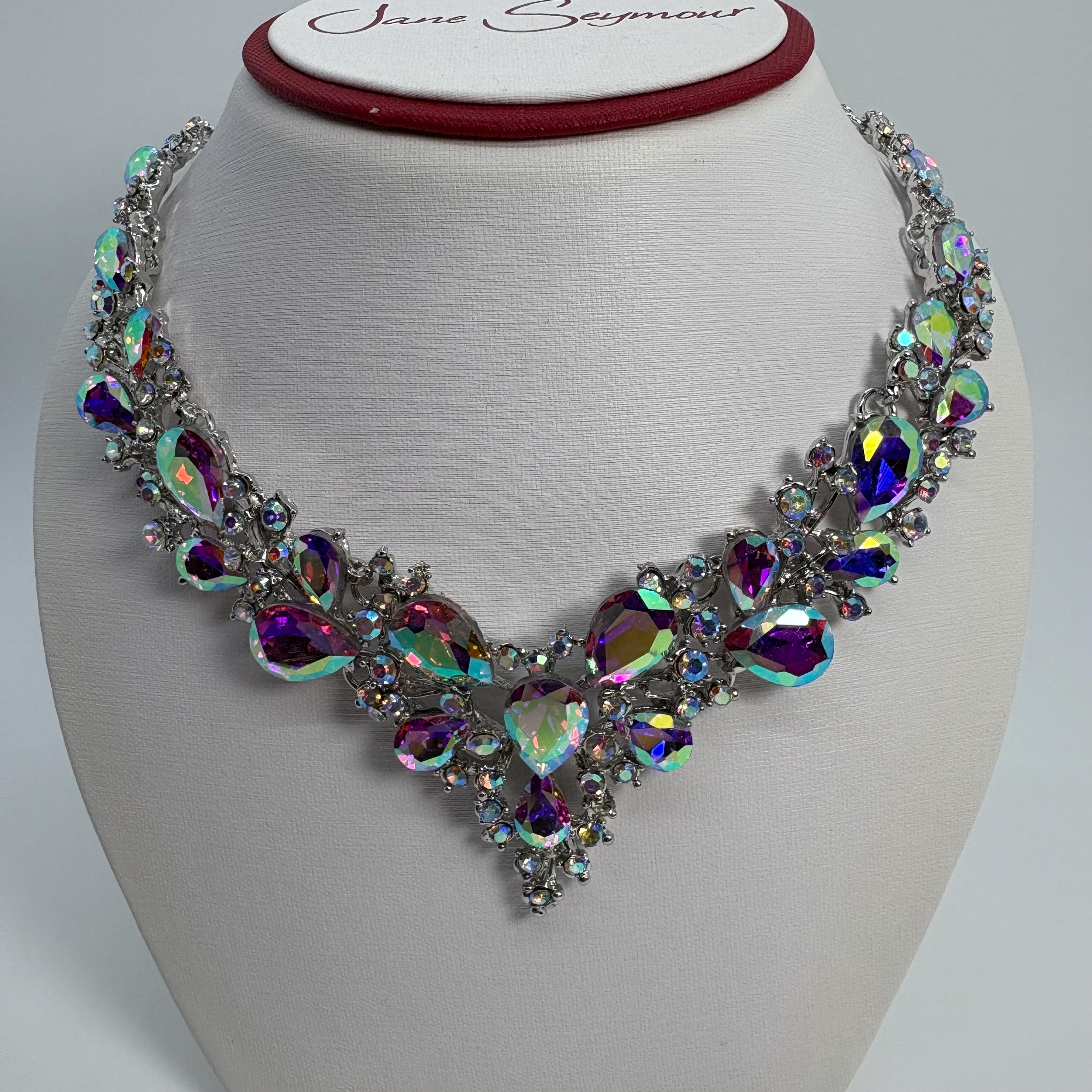 Collier Fantaisie Argenté Large - Ras Du Cou - Belle Qualité Métal Argenté - Occasion