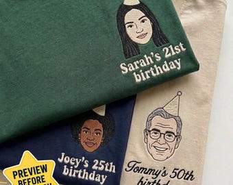 Custom Face Shirt, Personalized Photo T-Shirt, Custom Birthday Shirt, Funny Birthday Gift, Custom Portrait Tee, Birthday Party Shirts