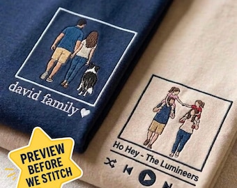 Custom Family Shirt, Personalized Photo Tee, Custom Couple Portrait, Custom Music Player Shirt, Anniversary Gift, Custom Song Shirt