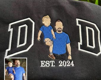 Custom Embroidered Dad Shirt, Personalized Dad Sweatshirt, Fathers Day Gift for Dad, Custom Kids Names Crewneck, Papa Hoodie