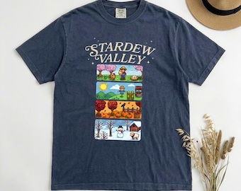Comfort Colors Stardew Valley Shirt, Cottagecore Gamer Tee, Retro Pixel Art Tshirt, Cute Farming Game Top, Wholesome Gamer Gift