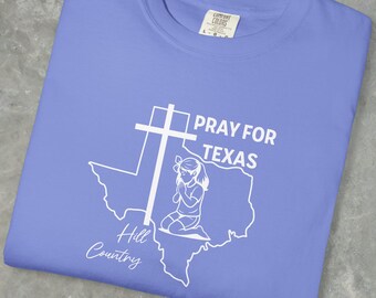 Texas Starke Fluthilfe Unisex T-Shirt, Betet für Texas, Vaterländische Retter Unterstützung, Camp Mystic Hill Country Shirt, Komfortfarben, Opfer